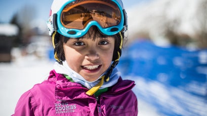 A 10-year-old participant who has been skiing with the Doug Coombs Foundation for five years.