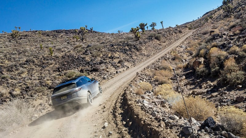 Me, driving the Velar in Death Valley. This thing is an absolute blast on rough dirt roads.