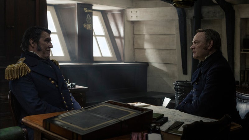 Ciara虂n Hinds as Sir John Franklin and Jared Harris as Captain Francis Crozier in AMC鈥檚 'The Terror.'