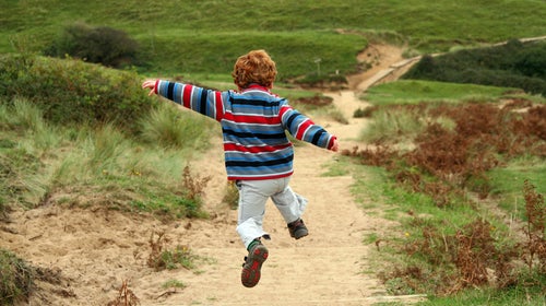 This is the unofficial motto of childhood: Why walk when you can run?