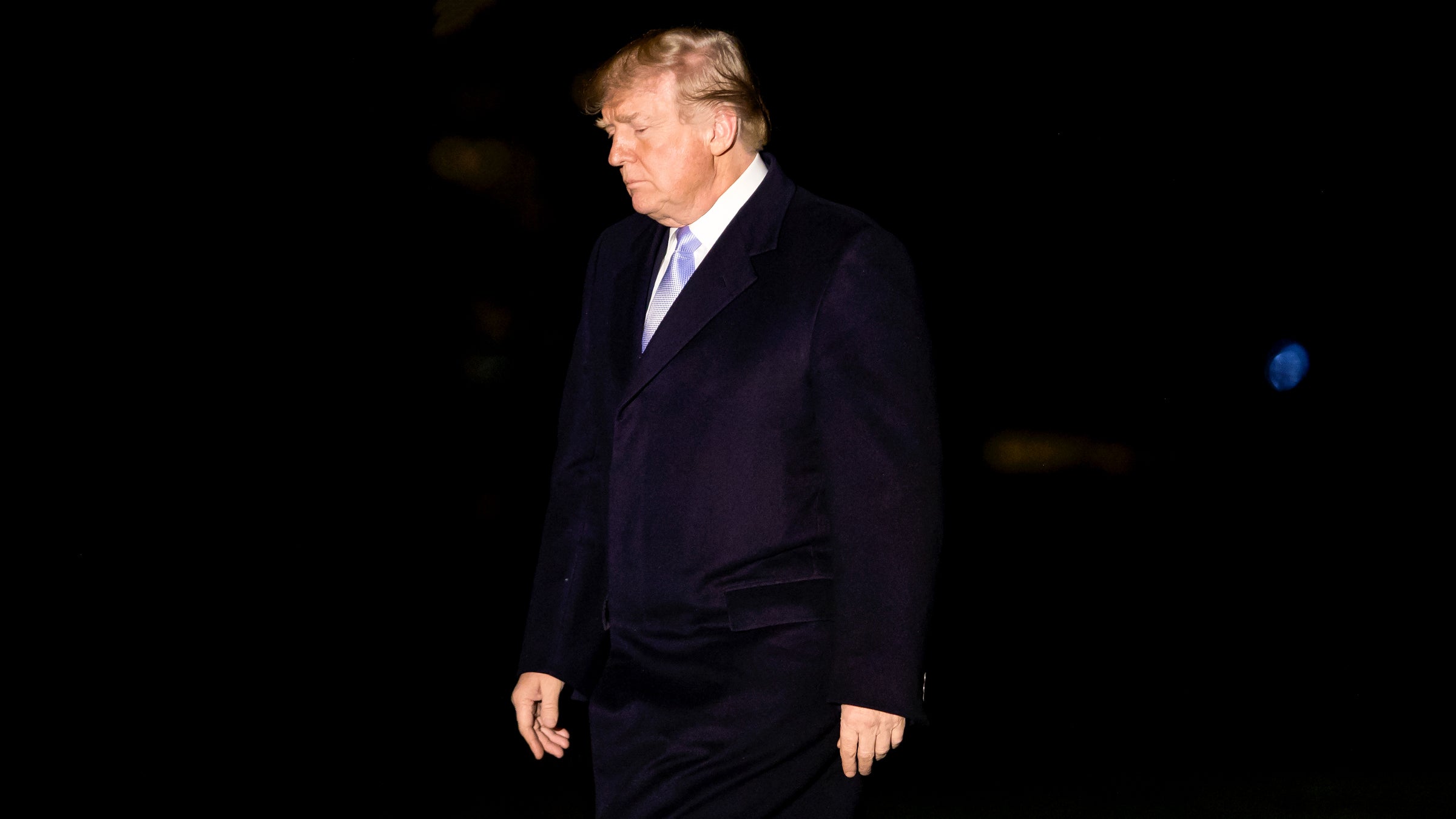 Donald Trump arrives at the White House after traveling to Southern California and St. Louis. March 14, 2018