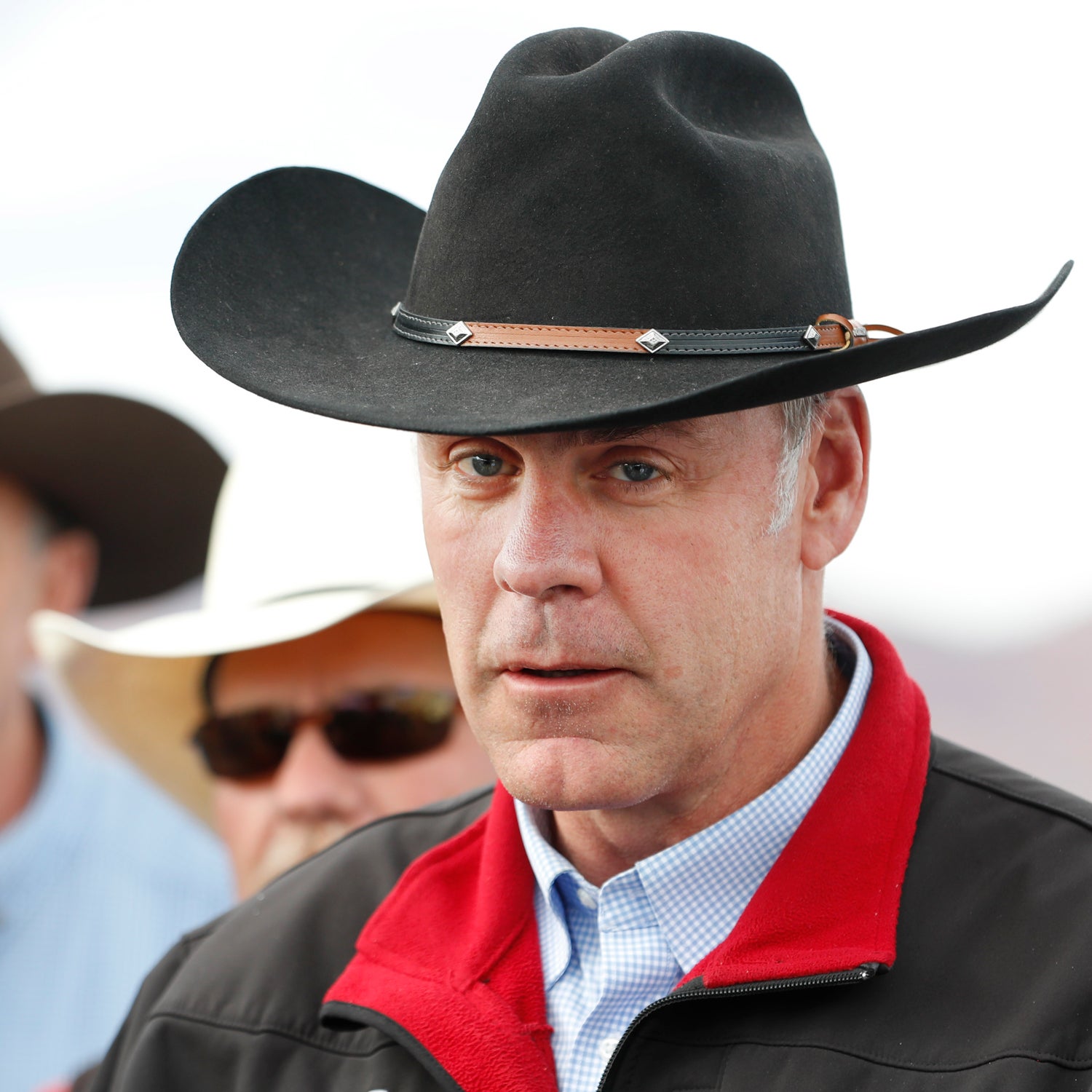 U.S. Secretary of the Interior Ryan Zinke talks to reporters before departing Kanab Airport on May 10, 2017 in Kanab, Utah