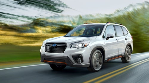 This is the new Forester Sport. It's differentiated by orange trim only.