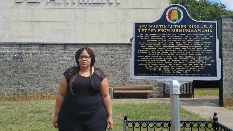 Graham at the site where Martin Luther King Jr. wrote "Letter from Birmingham Jail"