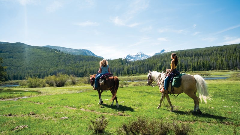 Big Hole Lodge offers guided horseback trips to high lakes.