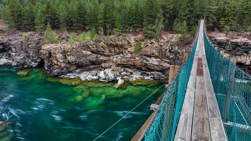 Swing bridge over the Kootenai River near Libby.