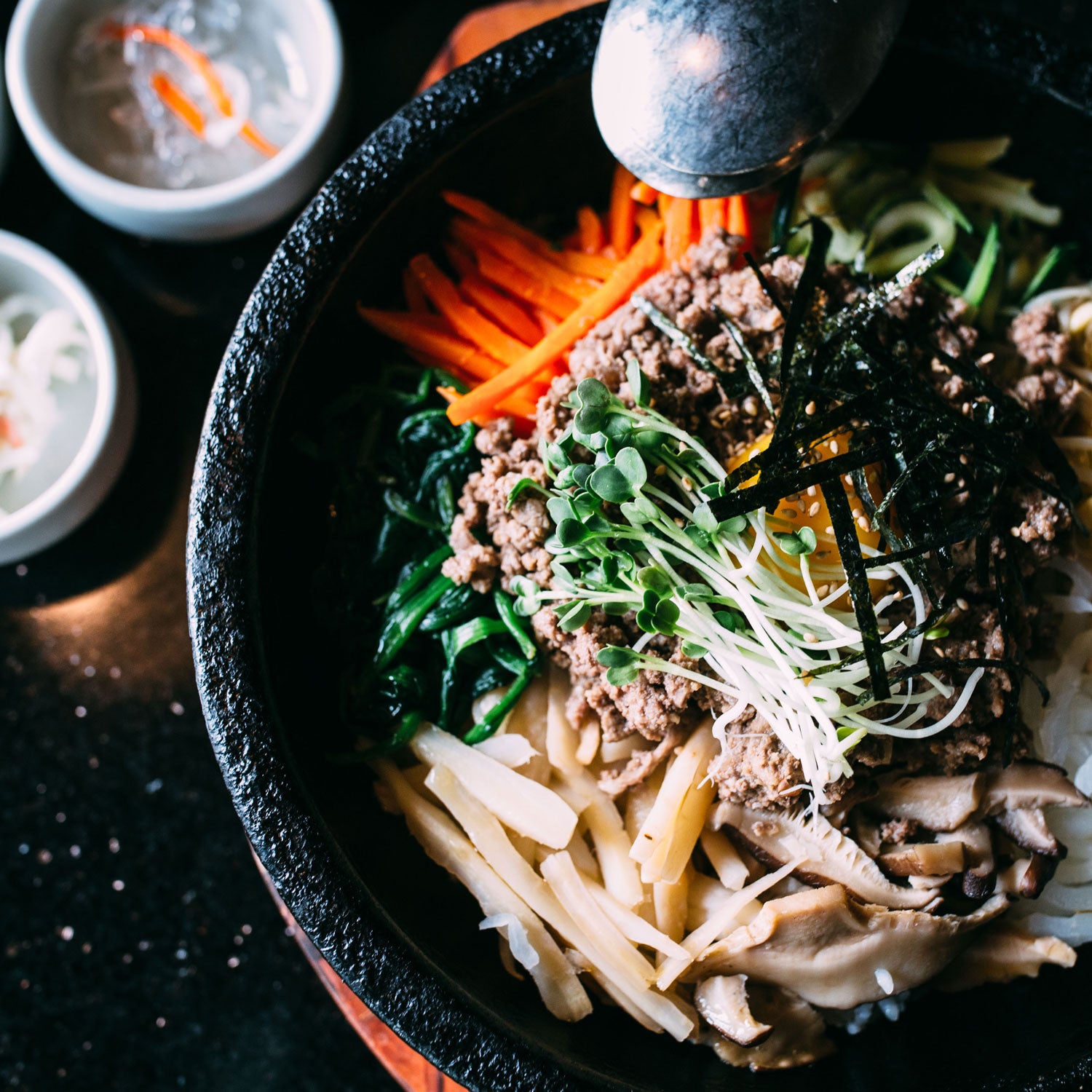 A delicious meal that covers all your all of your nutritional bases—lots of protein and your RDA of vegetables—without much cleanup.