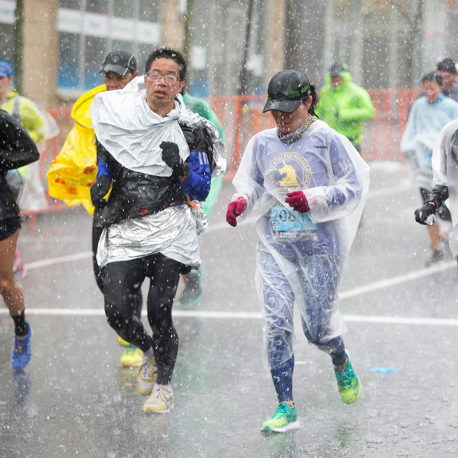 Runner in the clearance rain