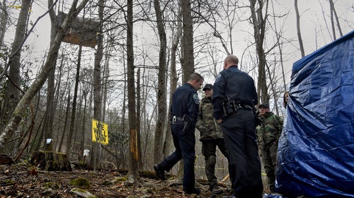 Since protesters built tree stands in February, Forest Service police and private security contractors paid by the pipeline owners have upped security.