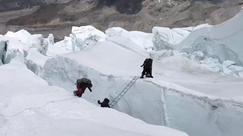 One golden rule on Everest is to always be clipped into the safety lines.