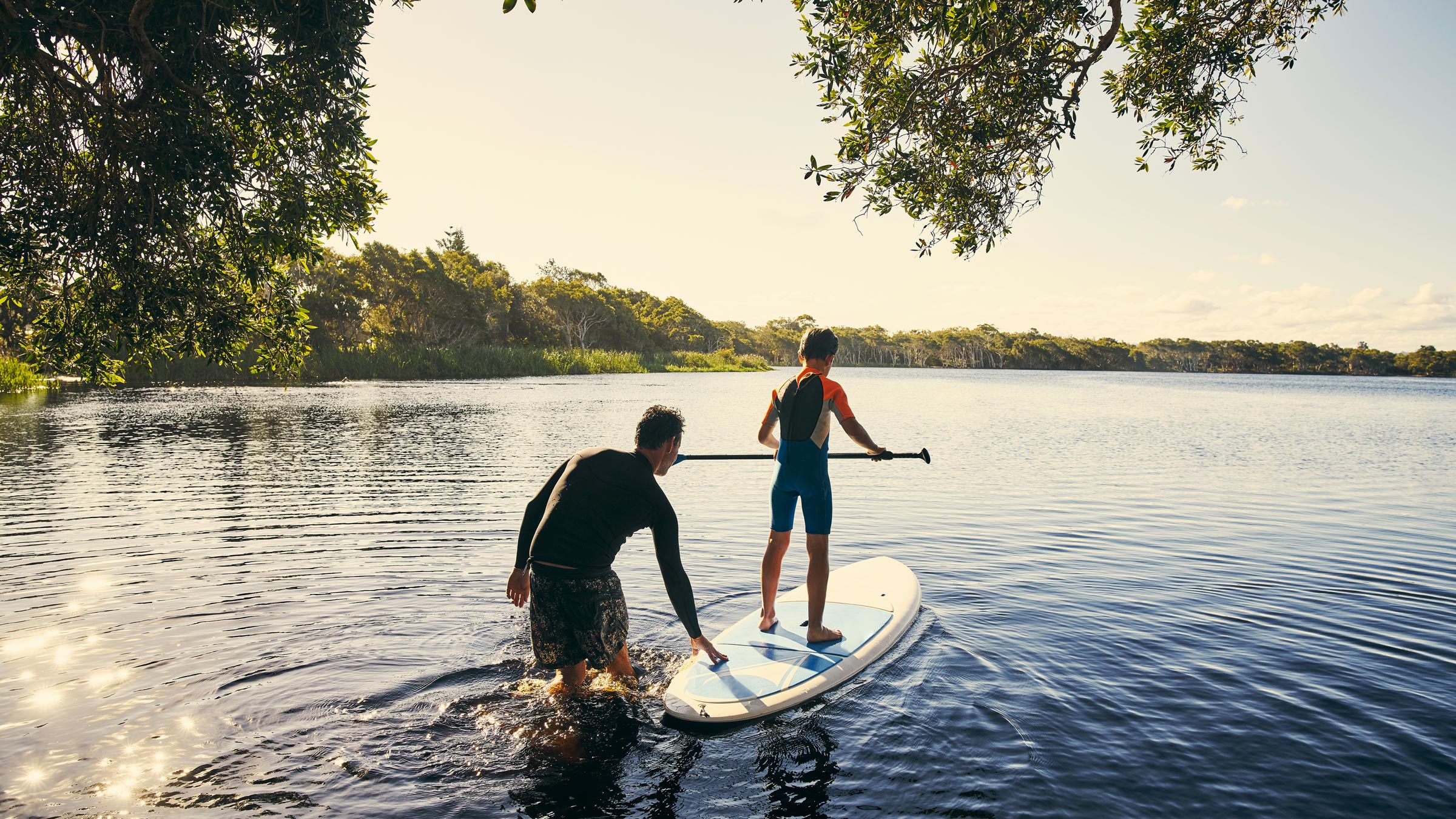 Shot of a father and son enjoying a day outdoors
