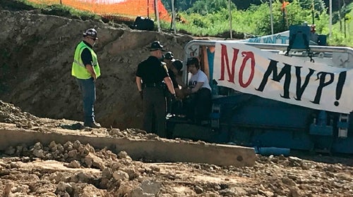 On Monday a group of interlopers from Massachusetts bound themselves to construction equipment. It was a short-lived protest, but it signaled that anti-pipeliners aren’t done just yet.