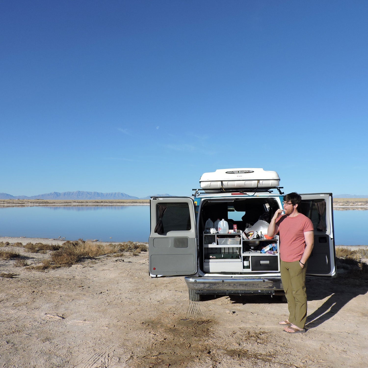 Premium Photo  Caucasian couple of vanlifers or tourist enjoy