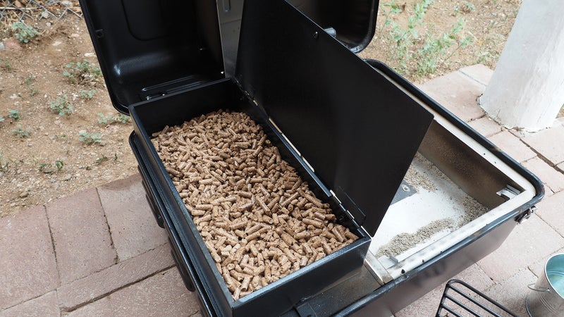 The Ranger's hopper holds eight pounds of wood pellets.