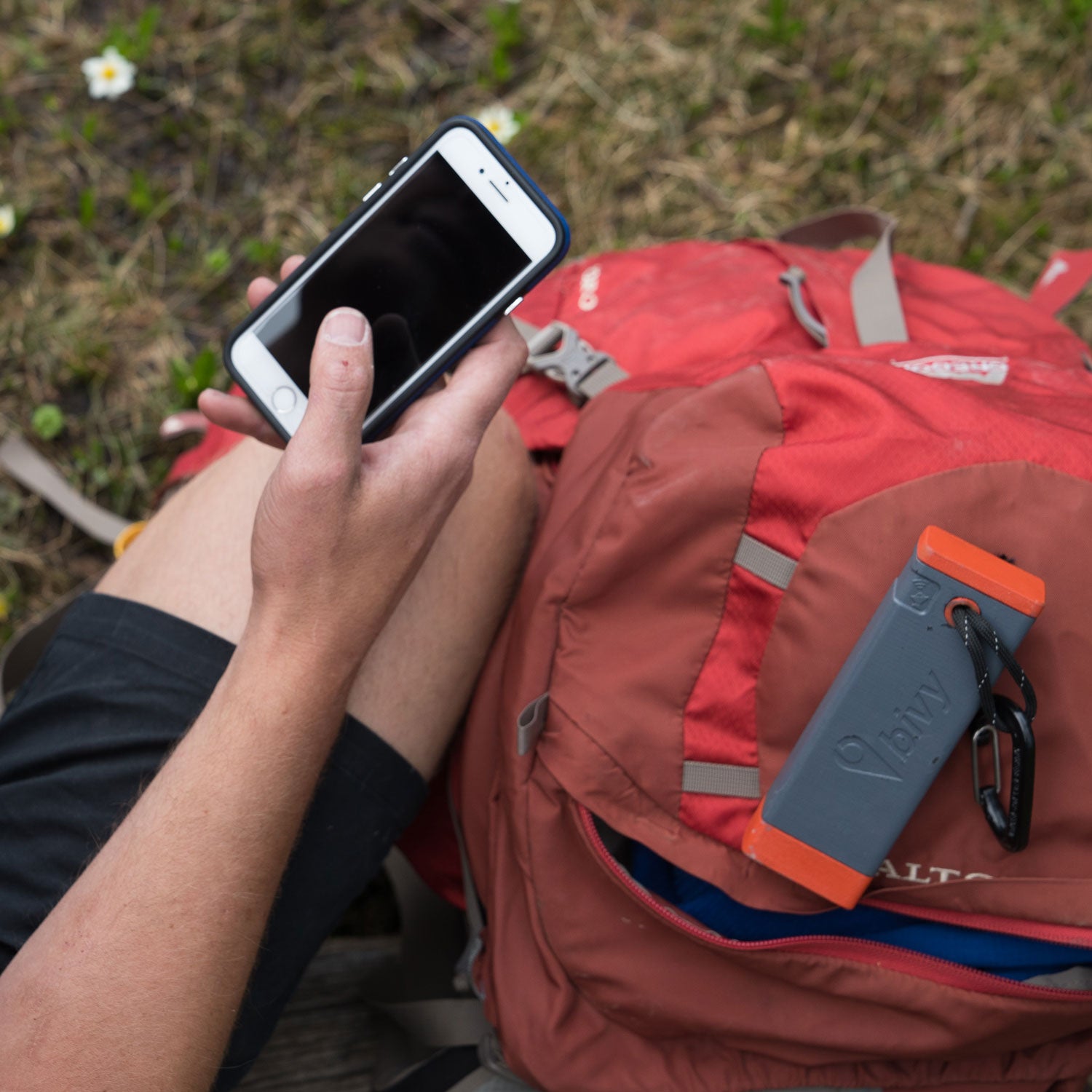 It uses bluetooth to turn your cell phone into a sat comms device, allowing you to send text messages, send location information, and receive weather updates right on your screen.