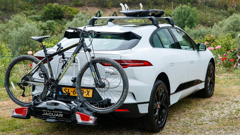 The I-Pace is available with all manner of racks and mounts for your toys.
