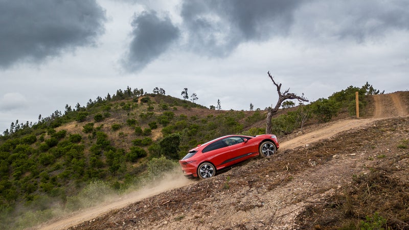 All-Terrain Progress Control works like cruise control off-road and takes the guesswork out of getting the I-Pace up, down, or through obstacles.