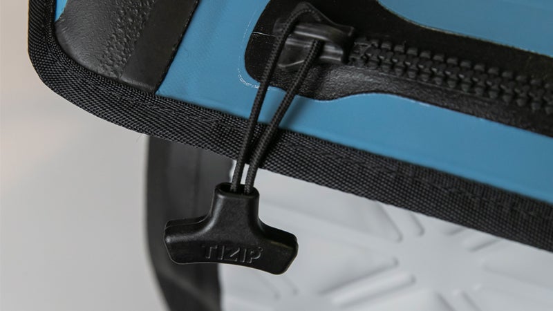 A close-up of the zipper system used on the Yampa collection