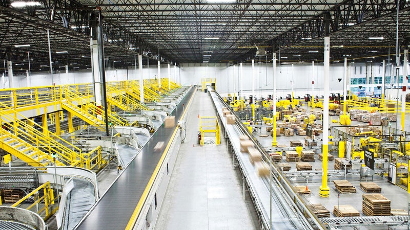 An Amazon warehouse in Florence, New Jersey