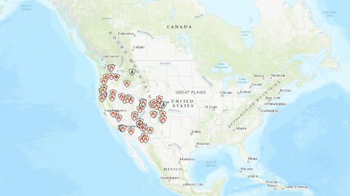 Wildfires in the United States as of July 18, 2018.