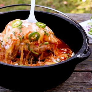 Dutch Oven Enchiladas - Camping Recipe by Fresh Off the Grid