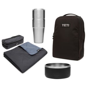 The dog bowl and stackable pints are logical extensions of Yeti's Rambler line, but the blanket and daypack are new territory.