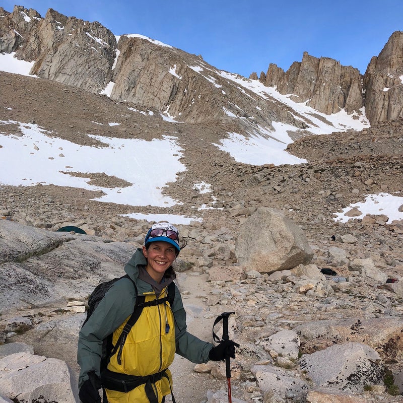 The author approaching the Chute section of Mount Whitney.
