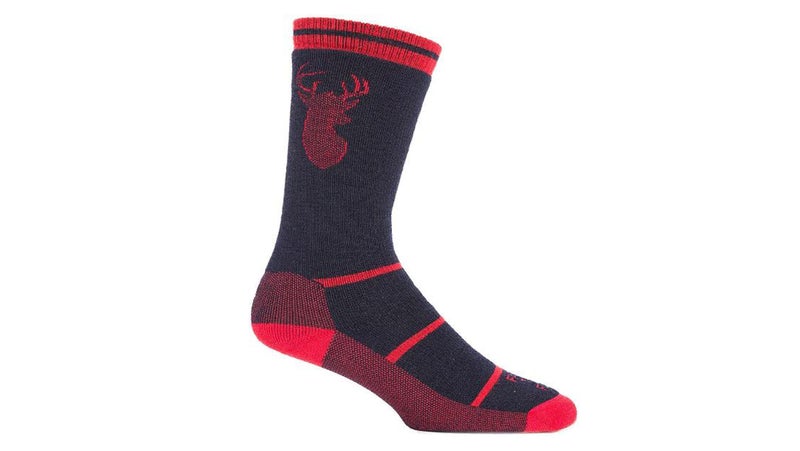 red and black hiking socks