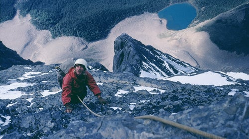 Jeff Lowe on the north ridge of Canada’s Mount Temple in 1970
