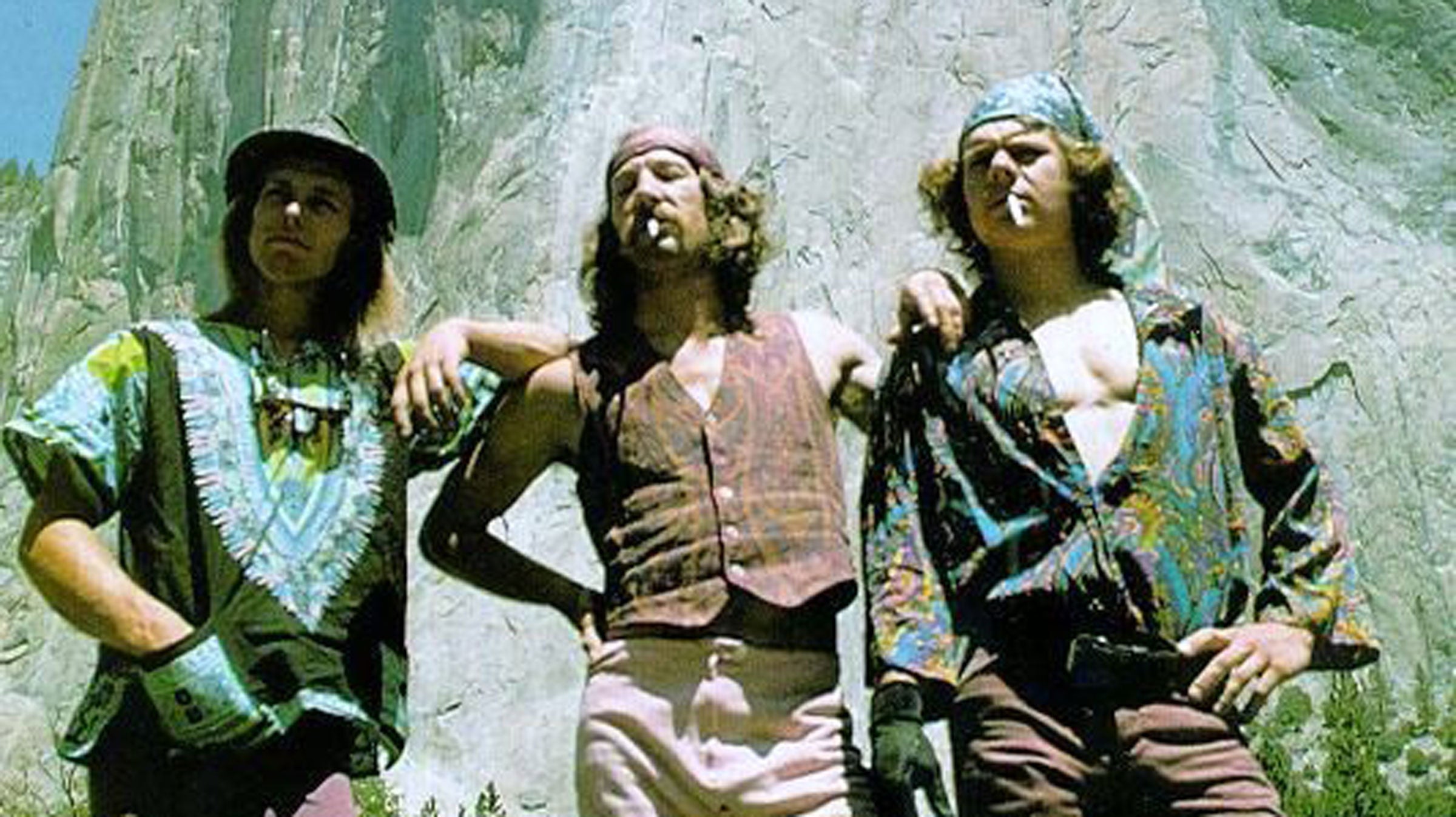 Billy Westbay, Jim Bridwell, and John Long after the first one-day ascent of the Nose in 1975.