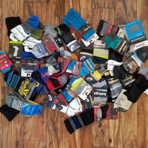 59 pairs of socks ready for testing.