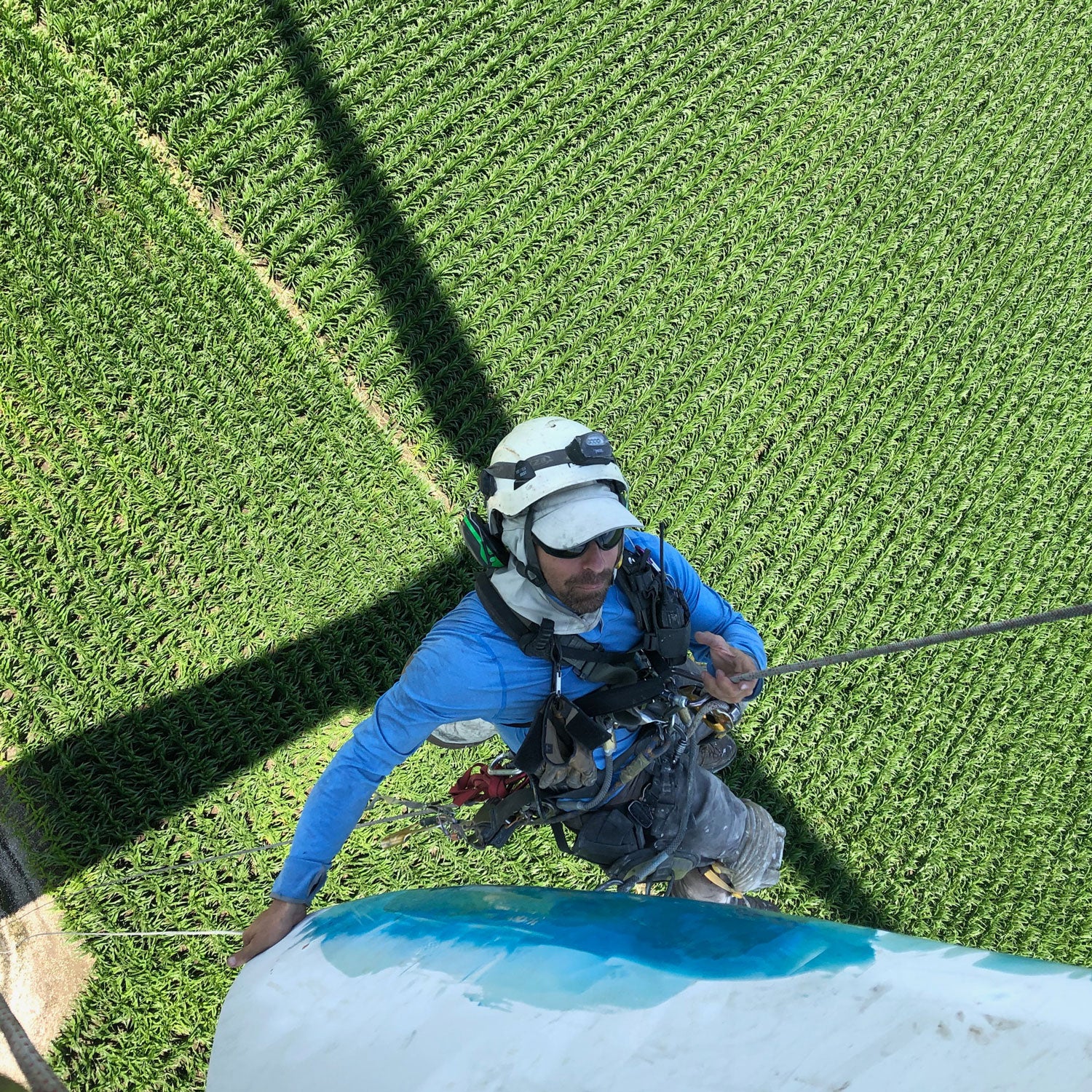 Instead of crags, Eric Ruderman sends turbines.