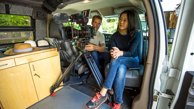 Vasarhelyi at work on the film