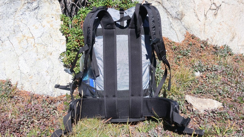 The Marl has twin aluminum stays that anchor directly into the hipbelt for efficient load transfer. Padded mesh columns on the back panel cushion these stays and provide some ventilation.