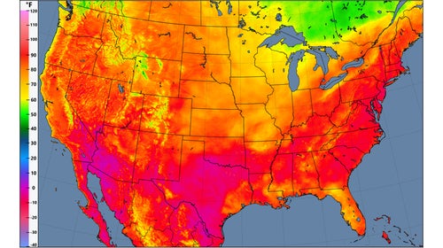 Surface temperatures, 5pm EDT August 29, 2018