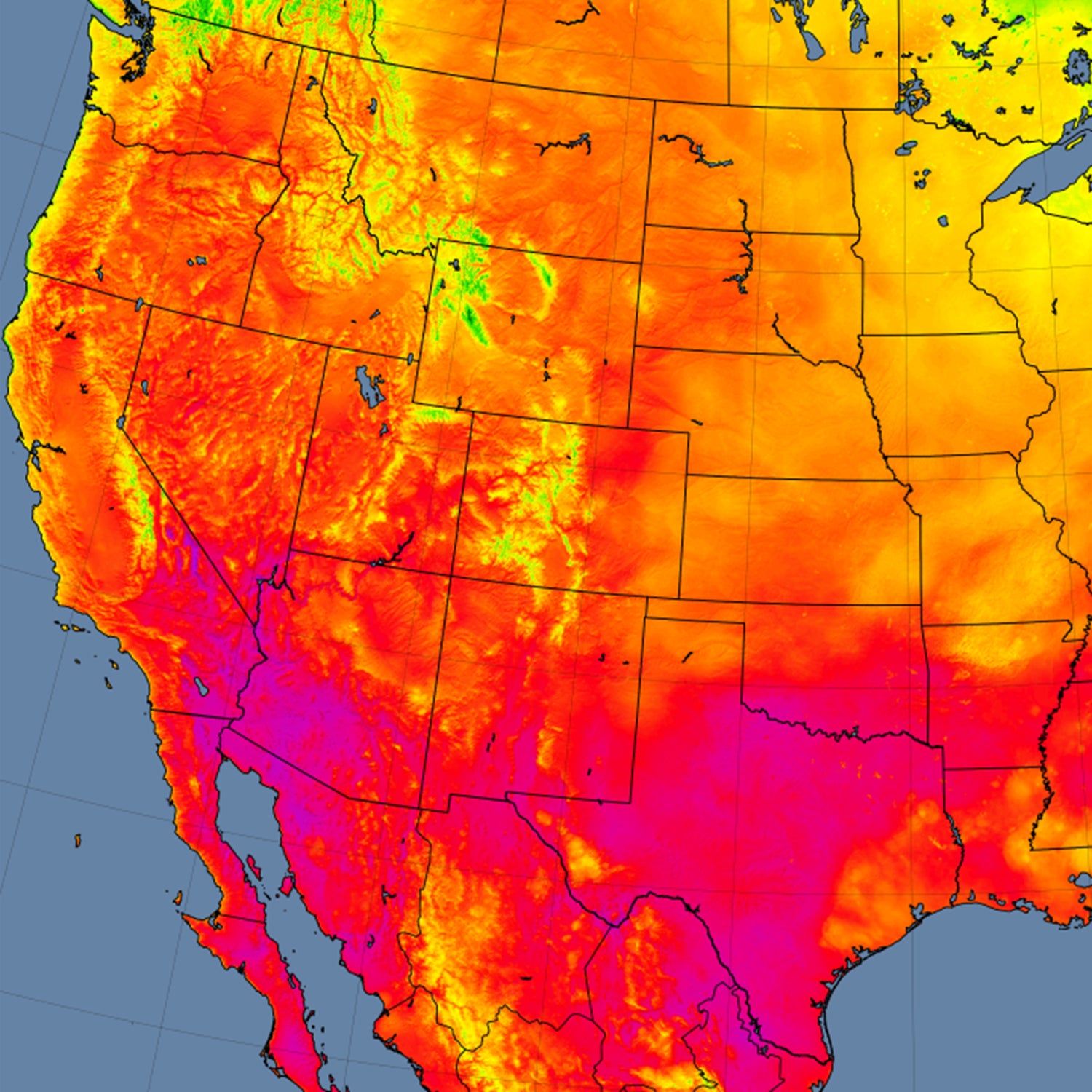 Surface temperatures, 5pm EDT August 29, 2018