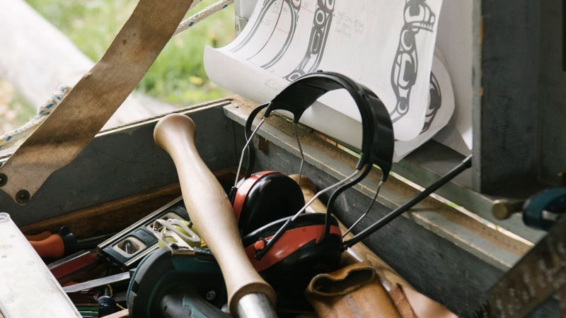 Timber framer Matt Lewis's toolbox.