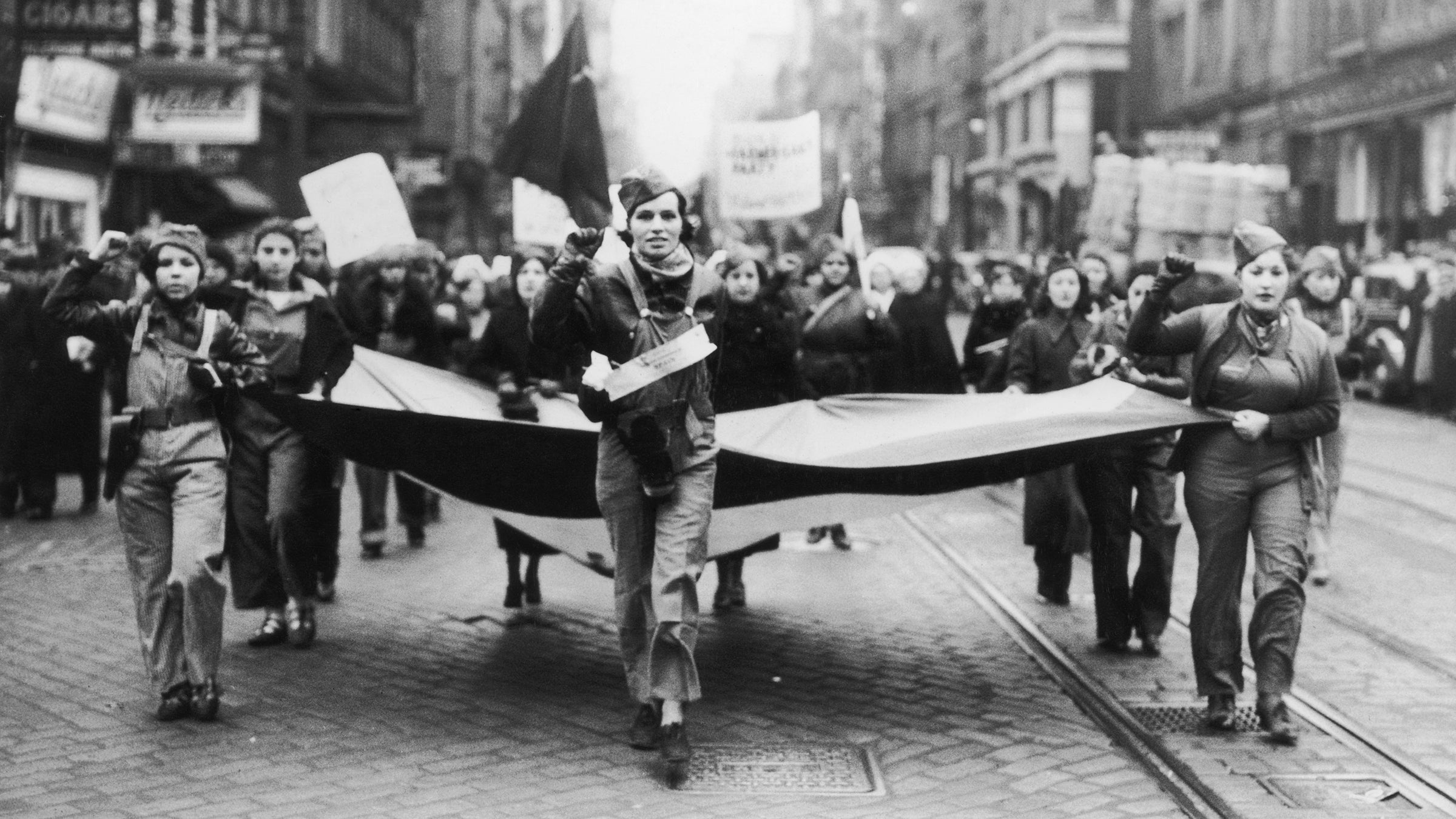 American Communists support Spanish Loyalists against the forces of Fascist Germany in 1938.