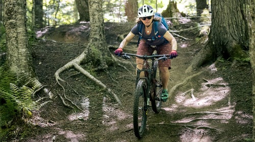 Kelly Bastone tests out the newly made over Juliana mountain bikes.