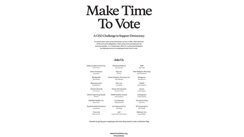 The campaign is running this full-page ad in The New York Times.
