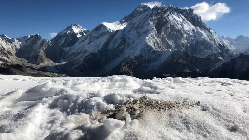 A portion of Sidles's ashes, scattered on Lobuche East.