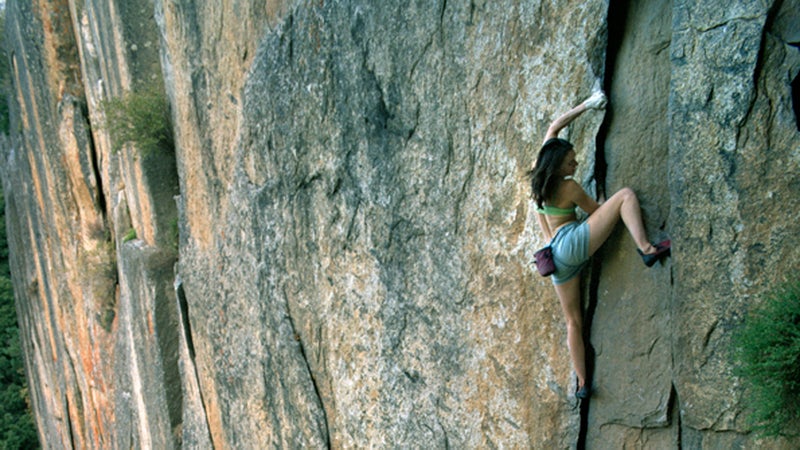 Steph Davis rock climbing in Yosemite