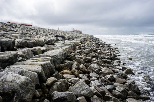 The seawall.