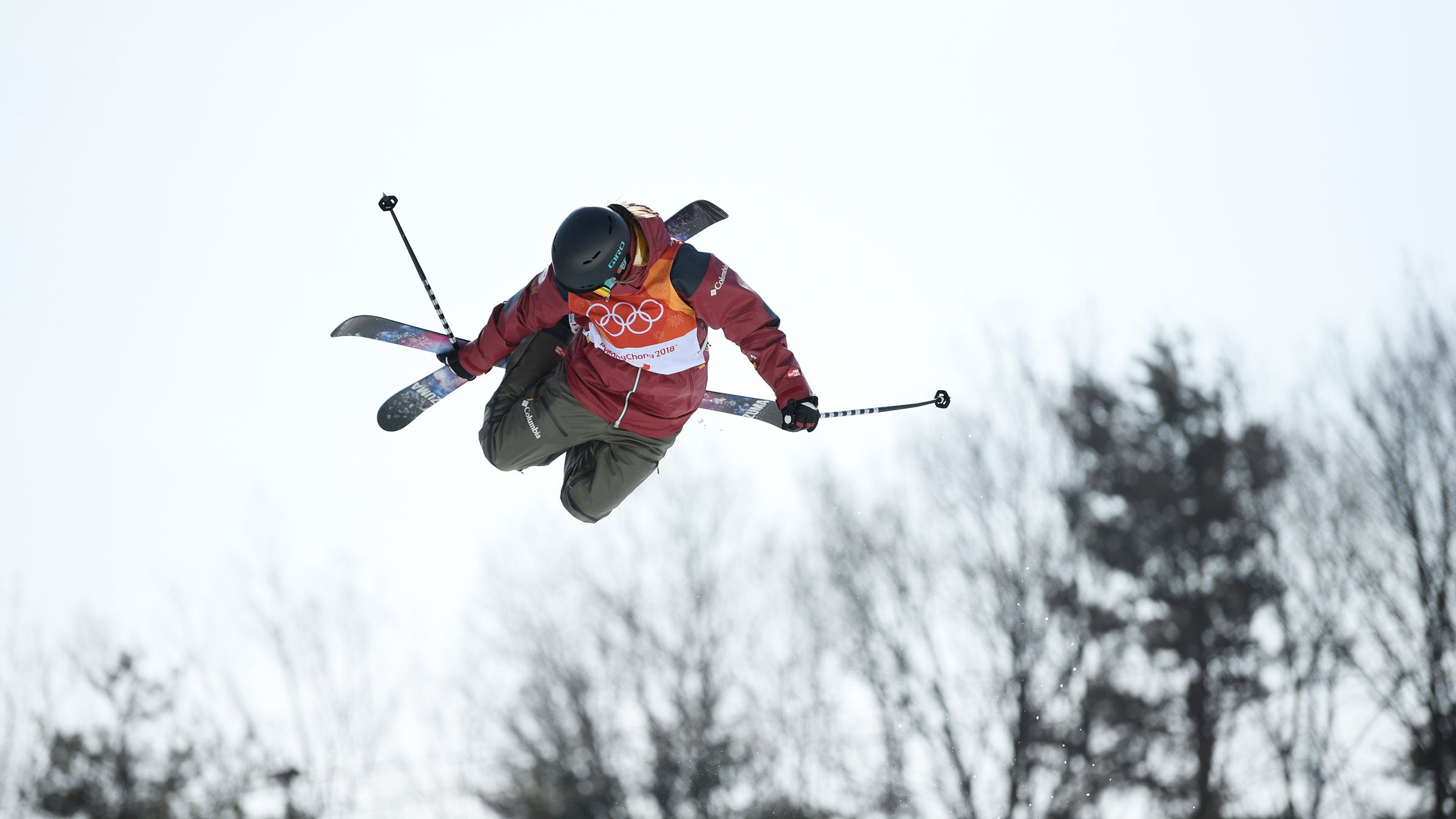 Cassie Sharpe competing during the Freestyle Skiing Ladies' Ski Halfpipe Final in Pyeongchang-gun, South Korea.
