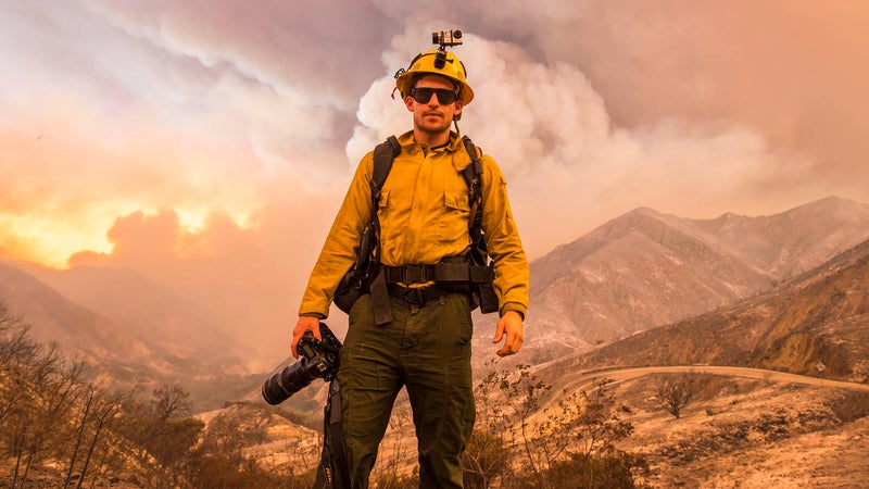 Palley works as a freelance fire photographer for the Forest Service, meaning he needs to have much of the same training and gear as the firefighters.