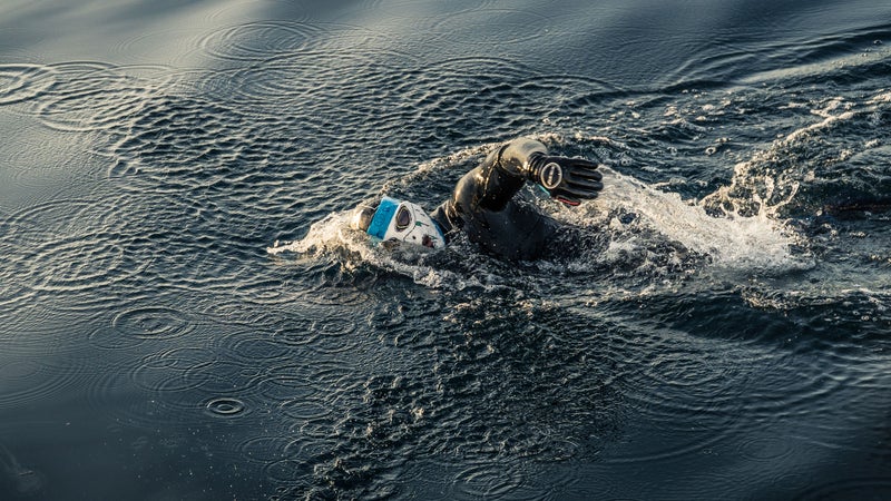 Edgley swimming during the Great British Swim in 2018.