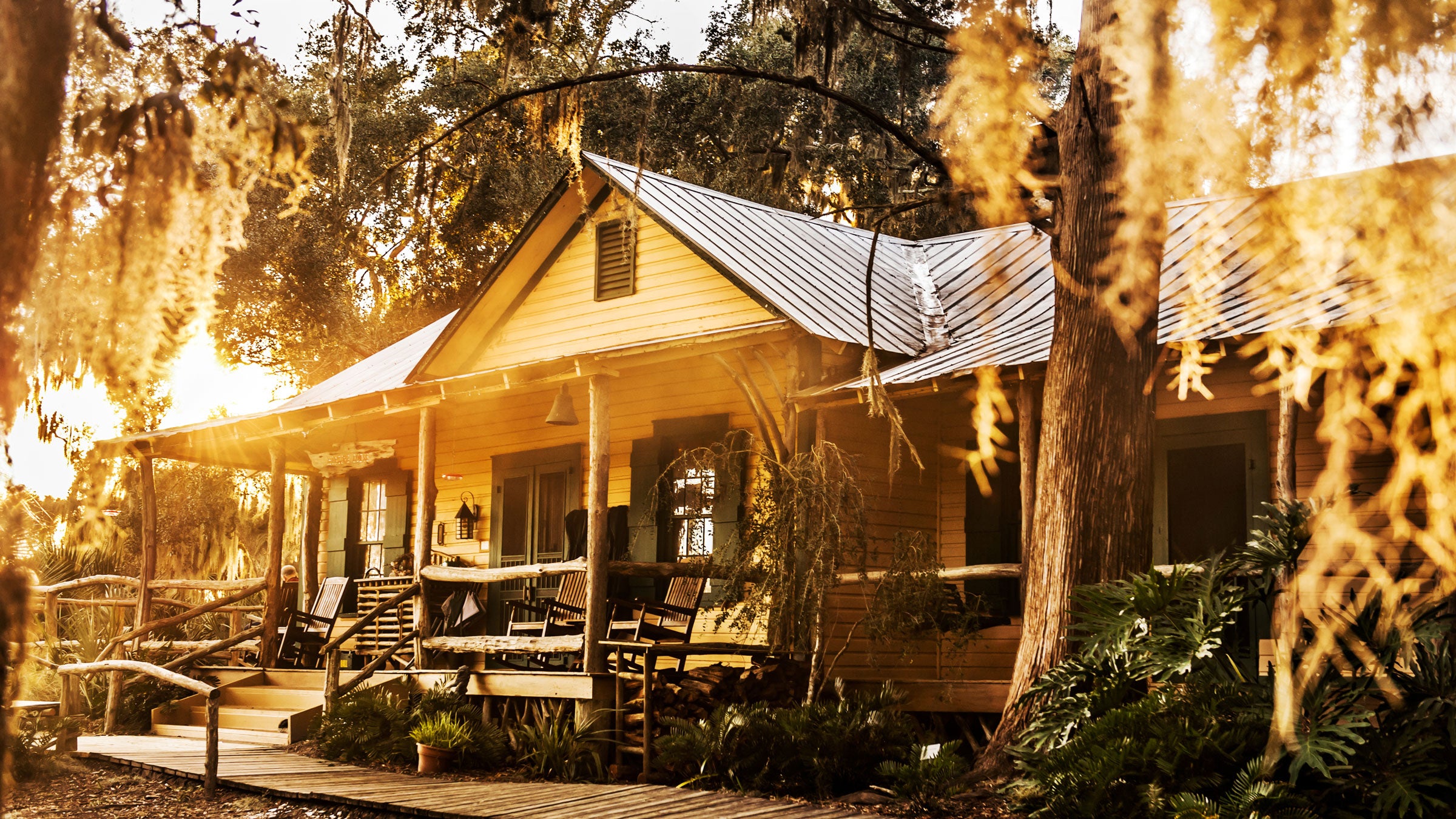 The Lodge at Little St. Simons Island in Georgia is one of our top choices for a log cabin getaway.