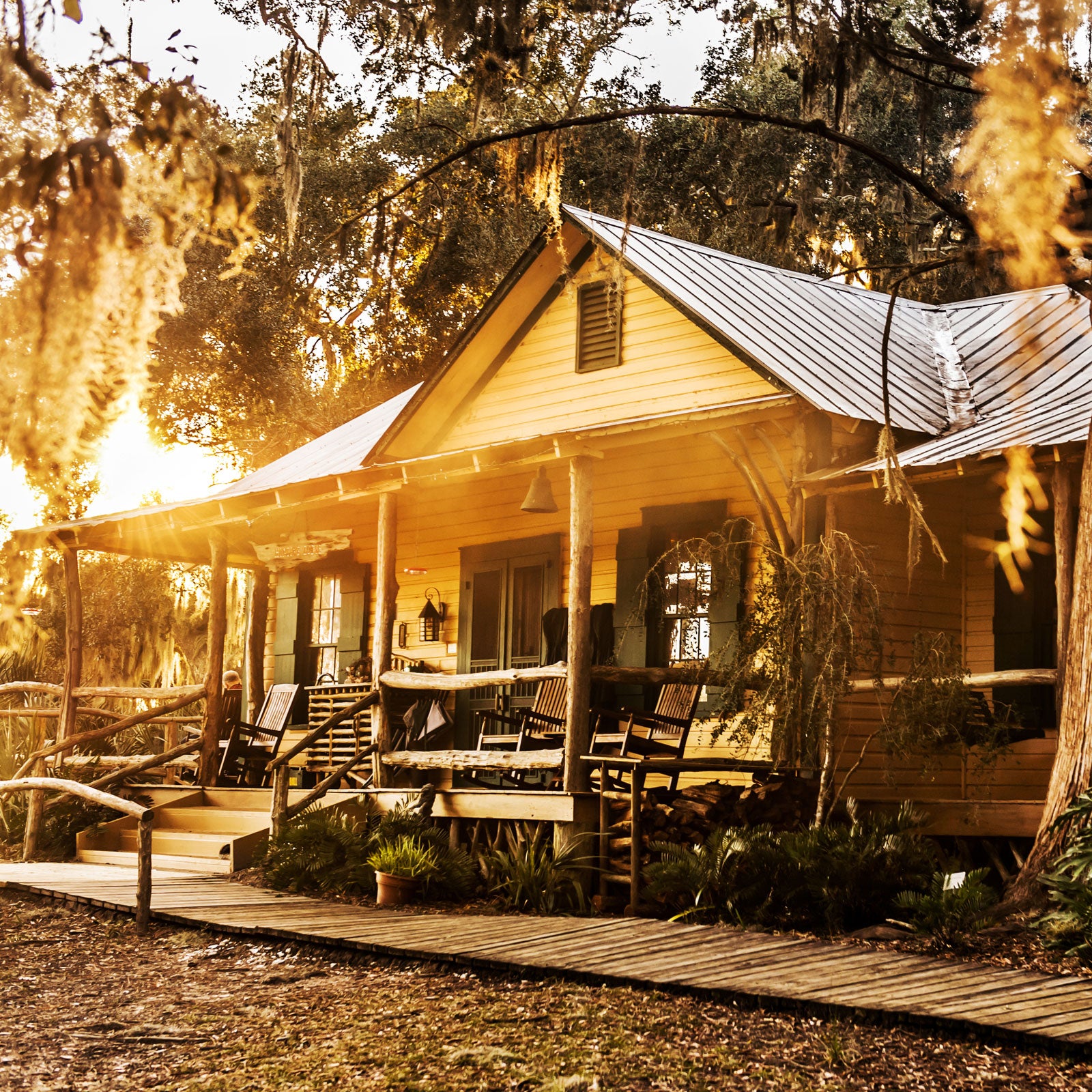 The Lodge at Little St. Simons Island in Georgia is one of our top choices for a log cabin getaway.