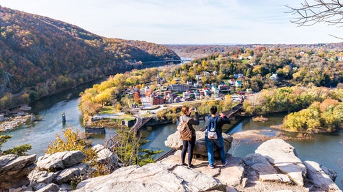 Overlooking Harpers Ferry, a small town in Western Virginia.