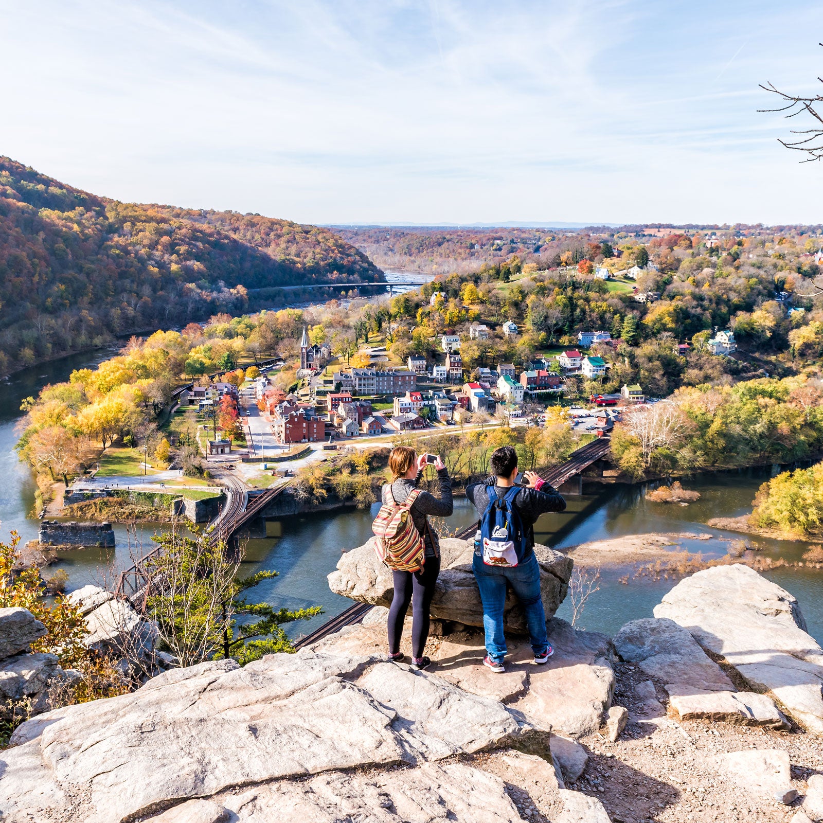 Overlooking Harpers Ferry, a small town in Western Virginia.